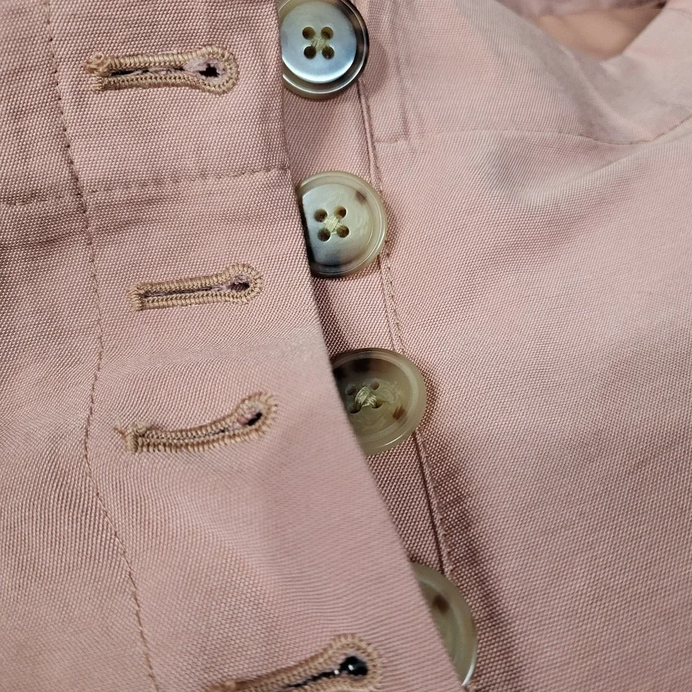 LOFT Women Pants 6 Pink‎ Nylon Rayon Ankle Wide-Leg Button 25